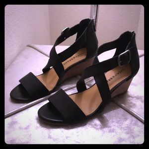 Lucky Brand Leather Wedge Sandals